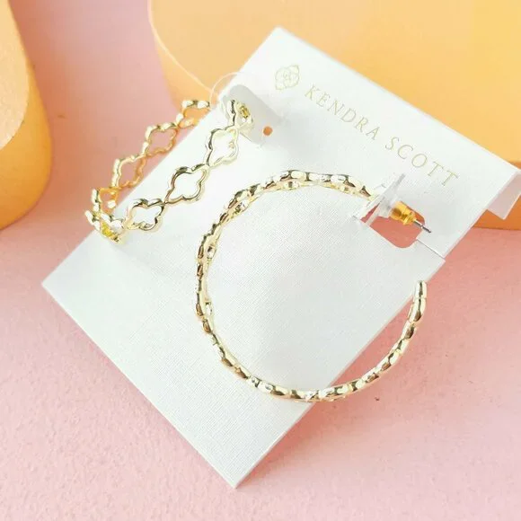Kendra Scott - Abbie Gold Hoop Earrings - NEW - Picture 3 of 3